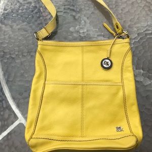 Le Sak Yellow Leather Shoulder Strap Purse